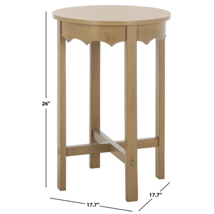 Brown Round Wood Lenora Accent Table