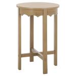 Brown Round Wood Lenora Accent Table