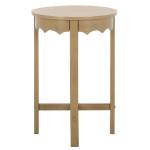 Brown Round Wood Lenora Accent Table