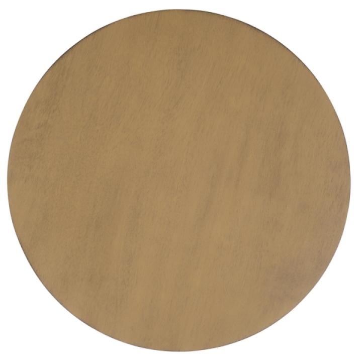 Brown Round Wood Lenora Accent Table