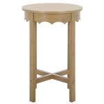 Brown Round Wood Lenora Accent Table