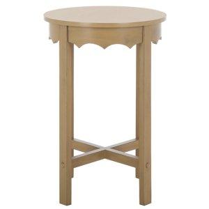Brown Round Wood Lenora Accent Table