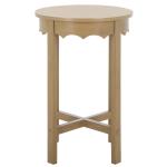 Brown Round Wood Lenora Accent Table