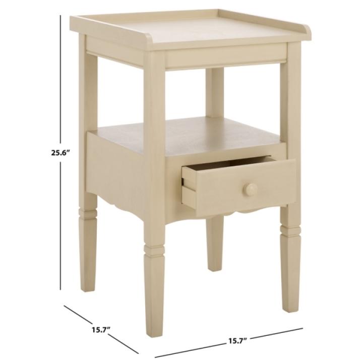 Beige Wood Single Drawer Adelaide End Table