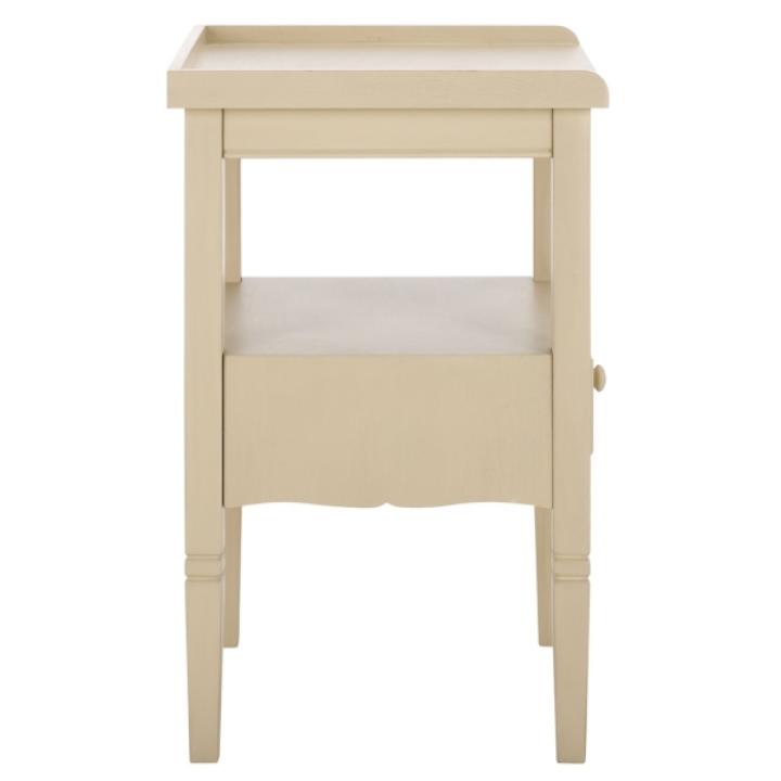 Beige Wood Single Drawer Adelaide End Table