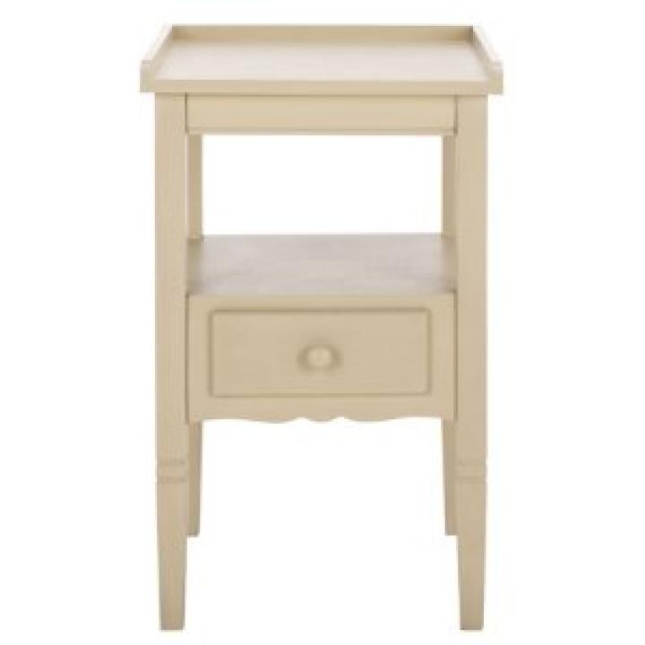 Beige Wood Single Drawer Adelaide End Table
