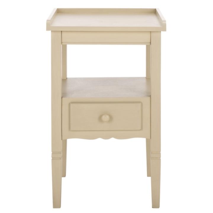 Beige Wood Single Drawer Adelaide End Table