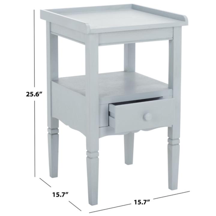 Sky Blue Wood Single Drawer Adelaide End Table