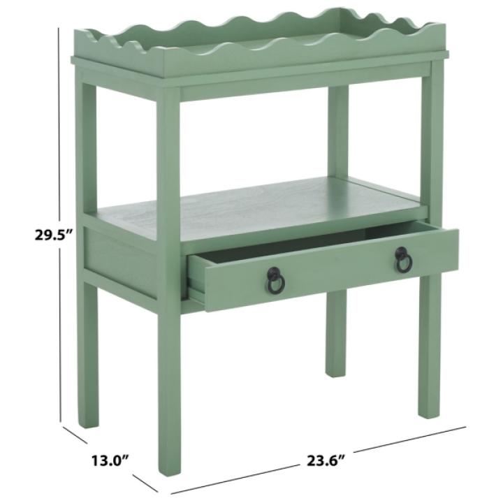 Green Lelia Cottage Rectangular Accent Table