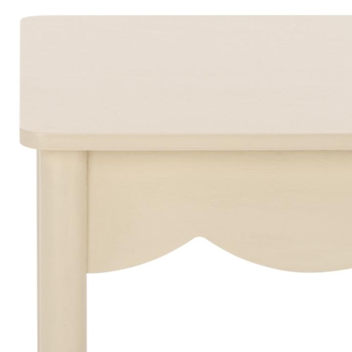Sand Scalloped Cottage Kalina Accent Table