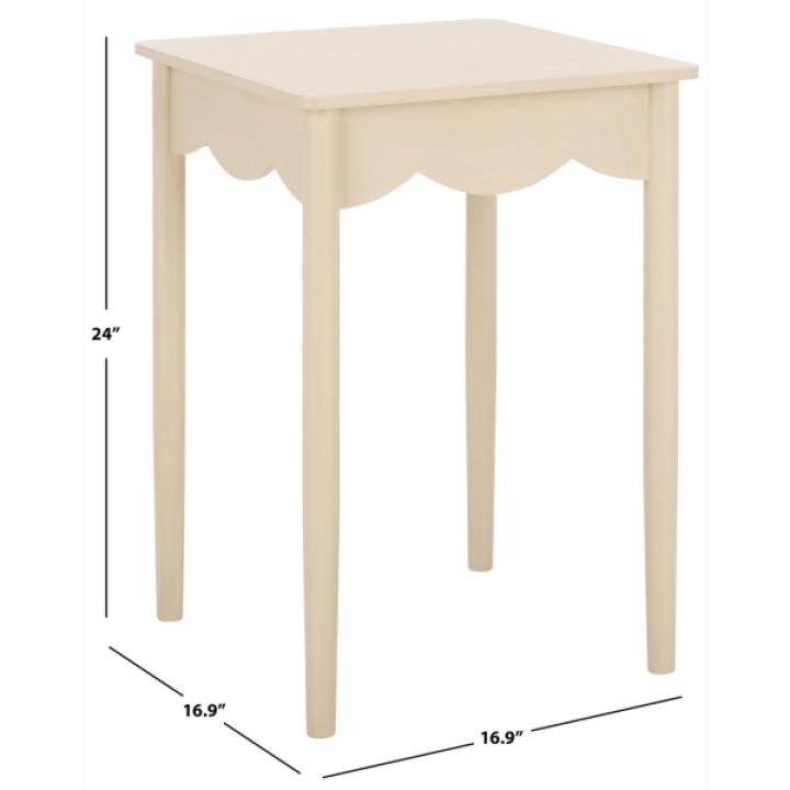 Sand Scalloped Cottage Kalina Accent Table