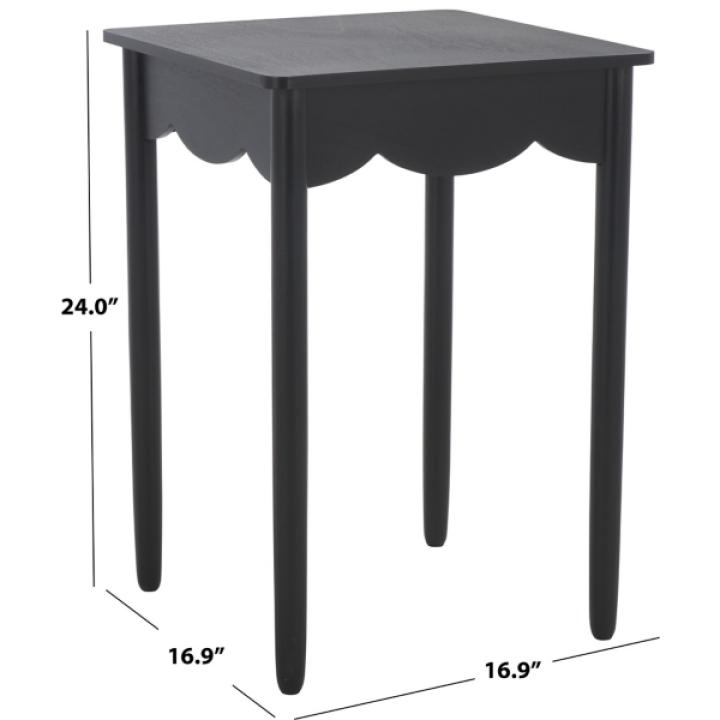 Black Scalloped Cottage Kalina Accent Table