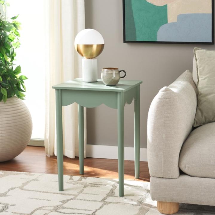 Green Scalloped Cottage Kalina Accent Table