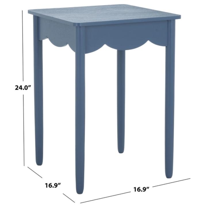 Blue Scalloped Cottage Kalina Accent Table