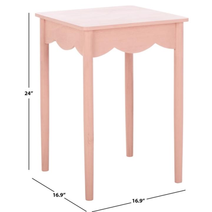 Pink Scalloped Cottage Kalina Accent Table