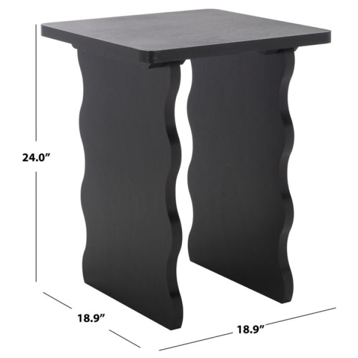 Black Wavy Cottage Johanna Accent Table