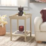 Sand Scalloped Edge Cottage Lilly Accent Table