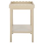 Sand Scalloped Edge Cottage Lilly Accent Table