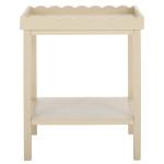 Sand Scalloped Edge Cottage Lilly Accent Table