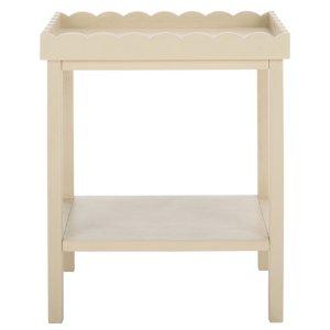 Sand Scalloped Edge Cottage Lilly Accent Table