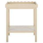 Sand Scalloped Edge Cottage Lilly Accent Table
