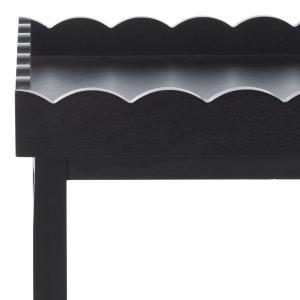 Black Scalloped Edge Cottage Lilly Accent Table