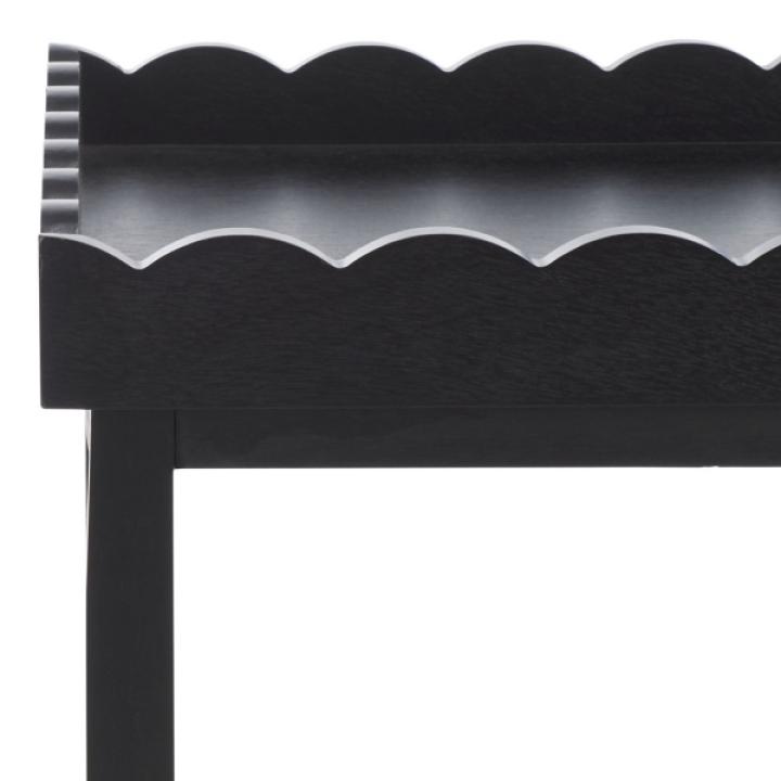 Black Scalloped Edge Cottage Lilly Accent Table