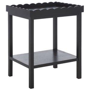 Black Scalloped Edge Cottage Lilly Accent Table