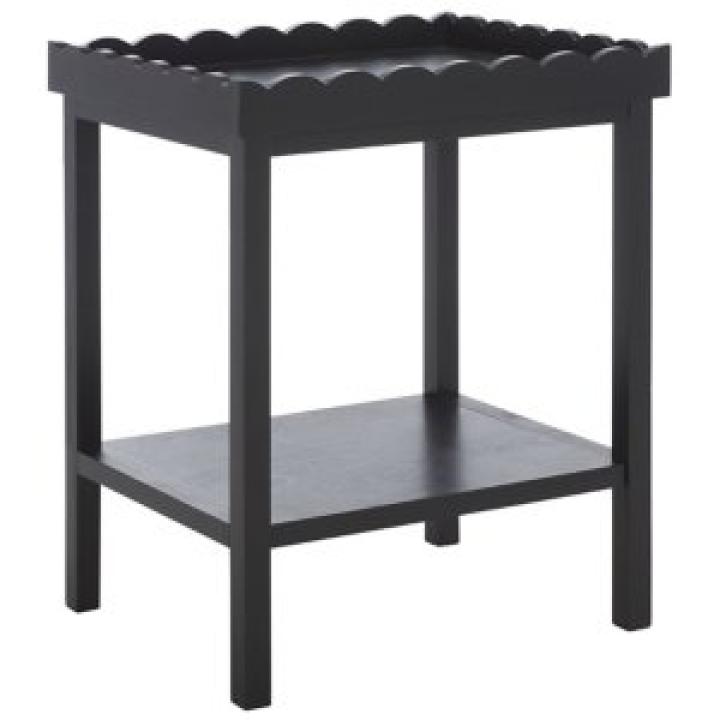 Black Scalloped Edge Cottage Lilly Accent Table