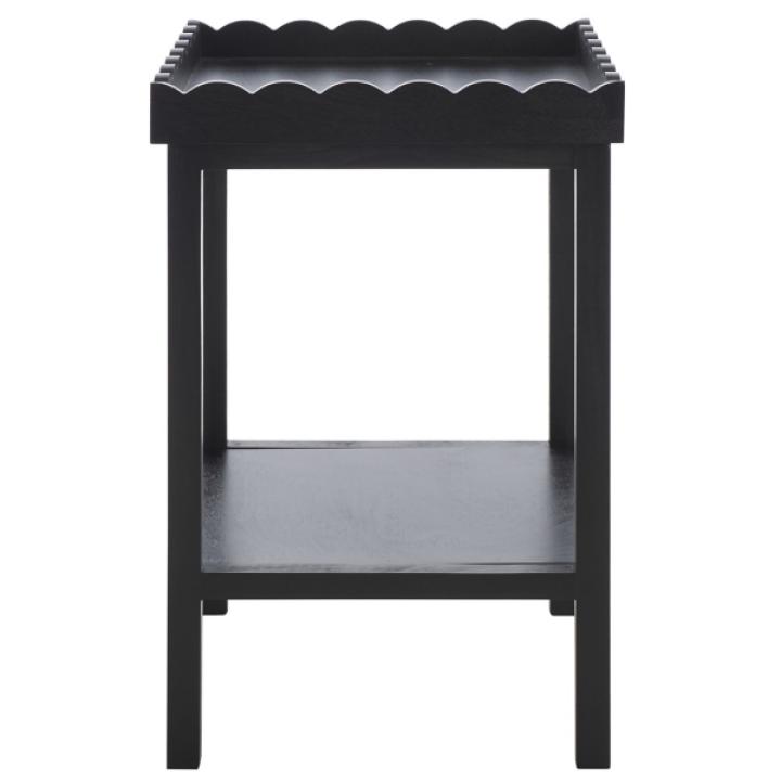 Black Scalloped Edge Cottage Lilly Accent Table