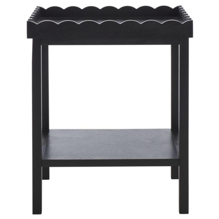 Black Scalloped Edge Cottage Lilly Accent Table