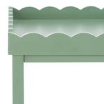 Green Scalloped Edge Cottage Lilly Accent Table
