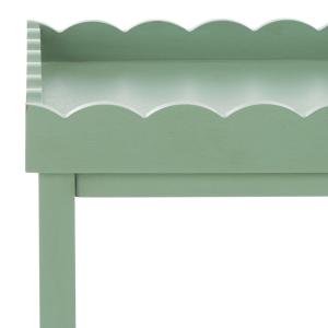 Green Scalloped Edge Cottage Lilly Accent Table