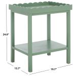 Green Scalloped Edge Cottage Lilly Accent Table
