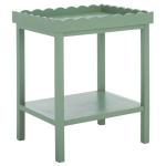 Green Scalloped Edge Cottage Lilly Accent Table
