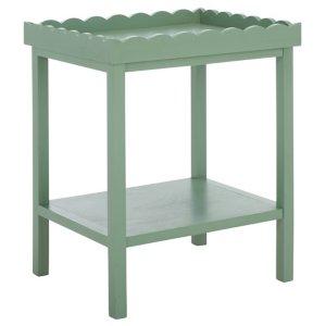 Green Scalloped Edge Cottage Lilly Accent Table