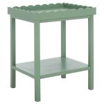 Green Scalloped Edge Cottage Lilly Accent Table