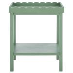 Green Scalloped Edge Cottage Lilly Accent Table