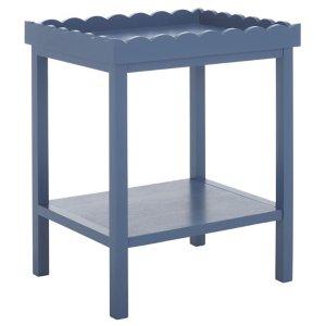 Blue Scalloped Edge Cottage Lilly Accent Table