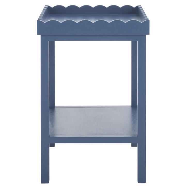 Blue Scalloped Edge Cottage Lilly Accent Table