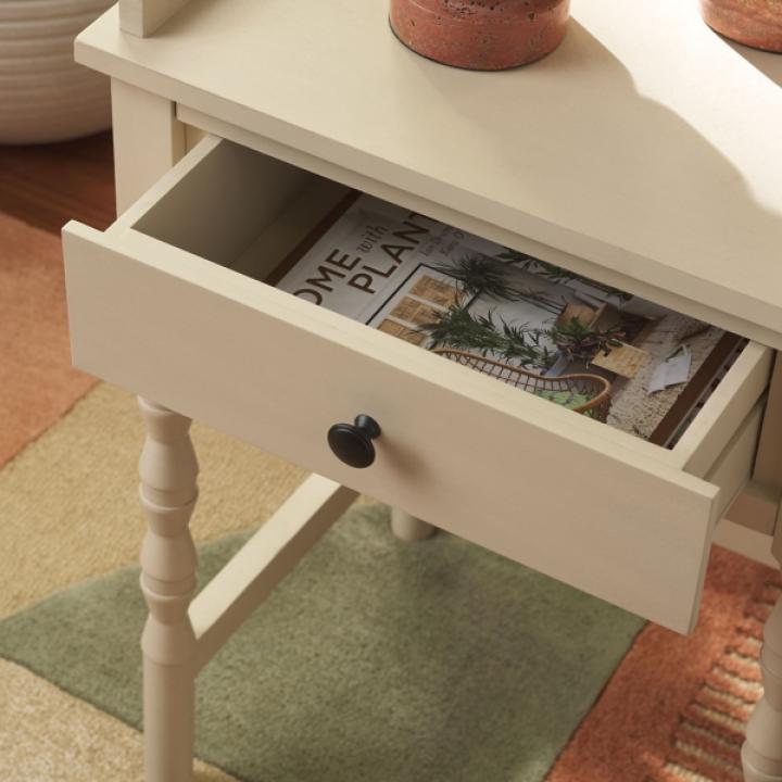 Sand Single Drawer Cottage Lucinda Accent Table