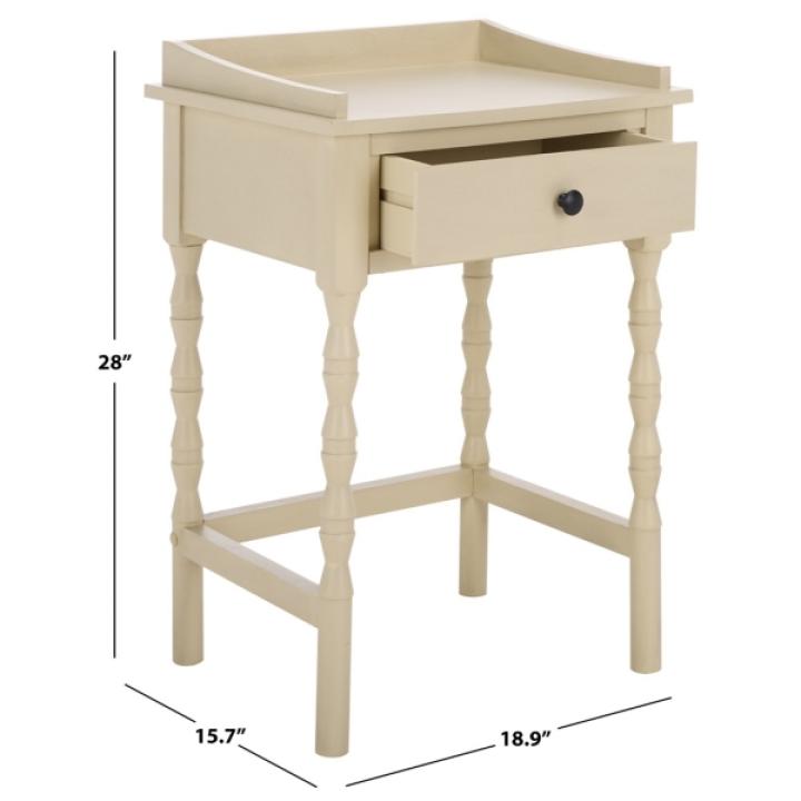 Sand Single Drawer Cottage Lucinda Accent Table