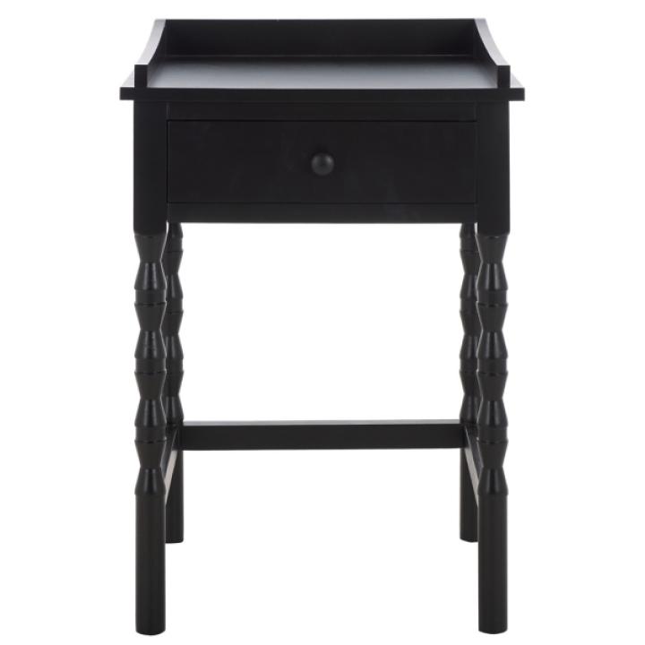 Black Single Drawer Cottage Lucinda Accent Table