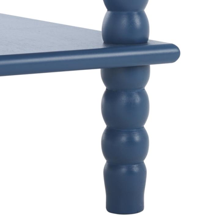 Minerva Blue Wood Spindle 3-Tier Accent Table