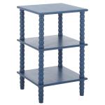 Minerva Blue Wood Spindle 3-Tier Accent Table