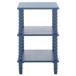 Minerva Blue Wood Spindle 3-Tier Accent Table