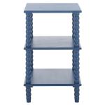 Minerva Blue Wood Spindle 3-Tier Accent Table