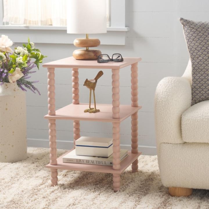 Pink Wood Minerva Accent Table