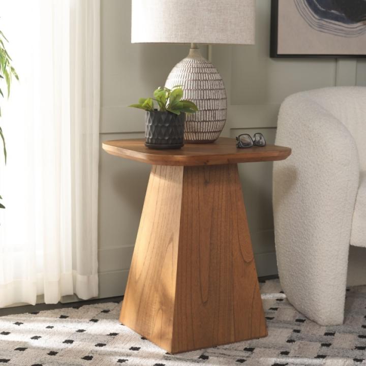 Brown Bayur Wood Jean Accent Table