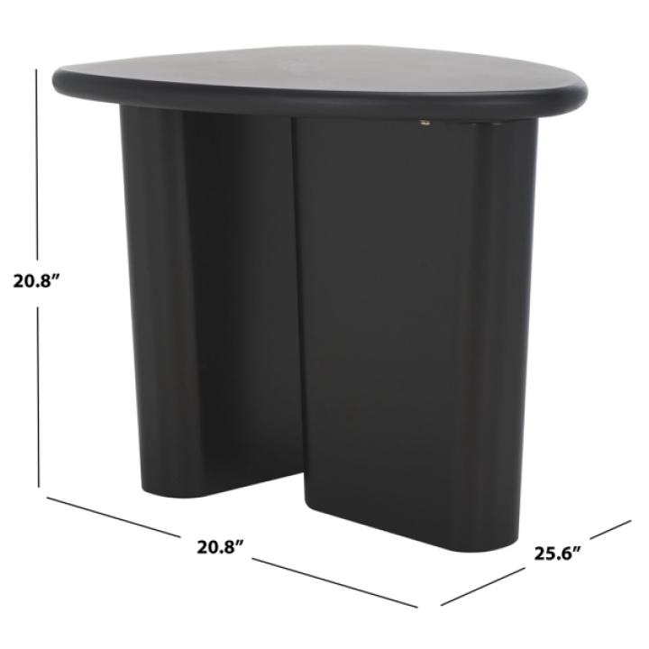 Black Asymmetrical Genevieve Accent Table